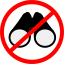 Binocular prohibition icon